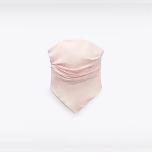 NWT ZARA Top pañuelo satinado rosa - pink foulard top satin effect Zara size Xs